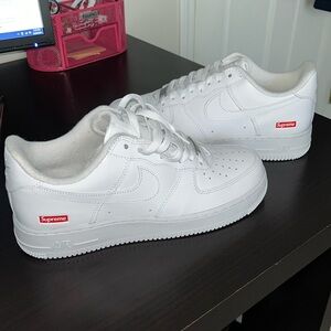 Nike Air Force 1 supreme white size 8.5. No box, no red laces, never worn